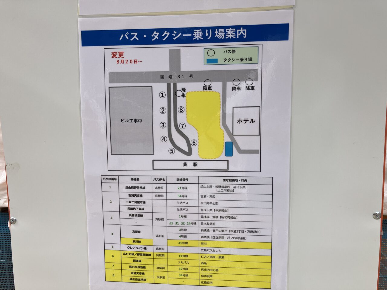 呉駅前バス乗り場